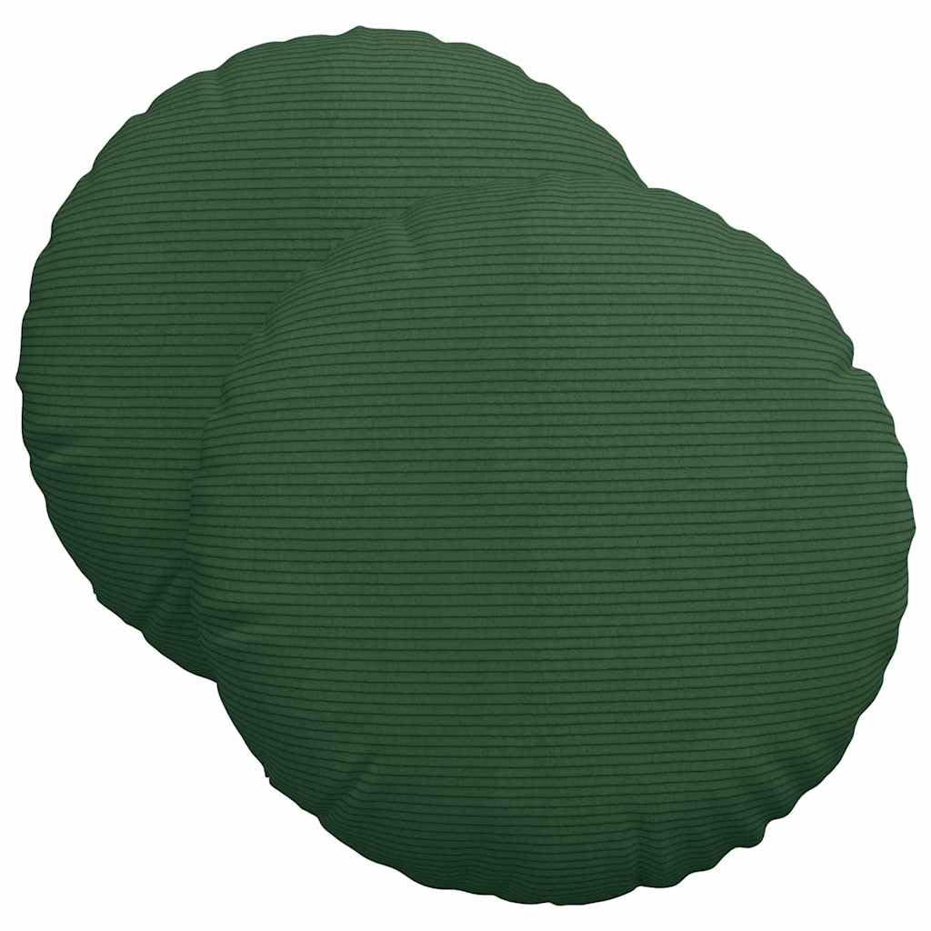 Juego de 2 cojines redondos de 40 cm de diámetro, de pana extraíble con cremallera, relleno de poliéster ligero, para comedor, salón, oficina en casa
