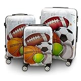 Material: Polycarbonat BERWIN® Design Koffer Reisekoffer Trolley Hartschalenkoffer Polycarbonat mit 4 Rollen als Set (Sport, 3er Set (M/L/XL))