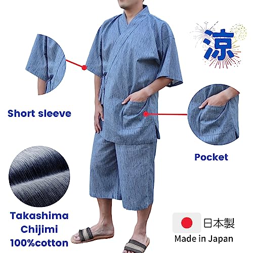 Japan Cool Jinbei Yukata Men's Half-Sleeved Japan Cotton top and Bottom2