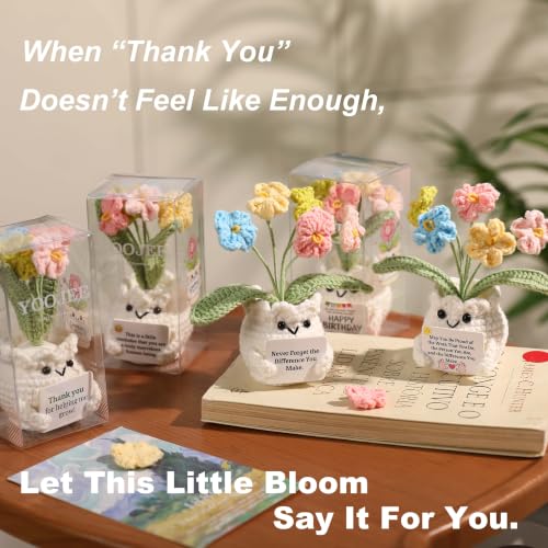 Forget-Me-Not Crochet Flower Potted Plant Gift - Image 3