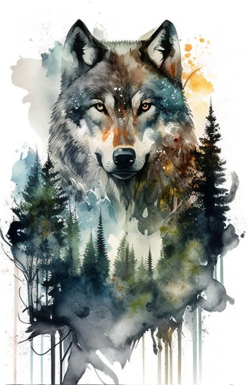 Pintura de diamante 5D de lobo del bosque, manualidades hechas a mano para principiantes y niños, arte de bordado de diamantes completo, adecuado