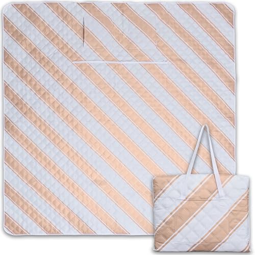Picknickdecke wasserdicht 200x200cm isoliert & gepolstert - Stranddecke sandfrei – ideal für Camping, Strand, Festivals, Kinder und Parks - ultra leichte faltbare & waschbare – Outdoordecke XXL