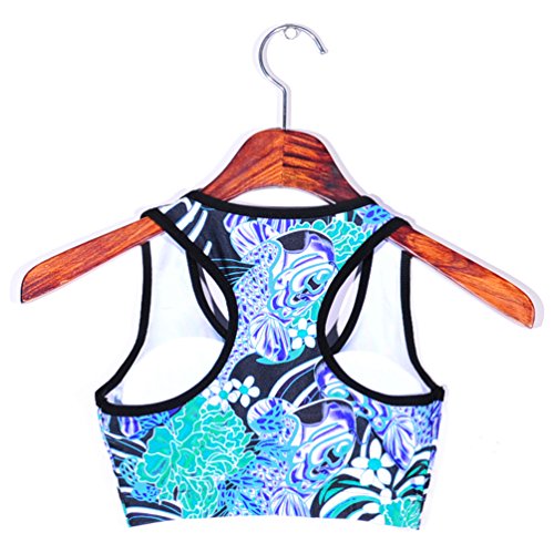 Image of Sister Amy Women's Aerobics Gym Dance Yoga Vest Printed Sports Bra Top Vest