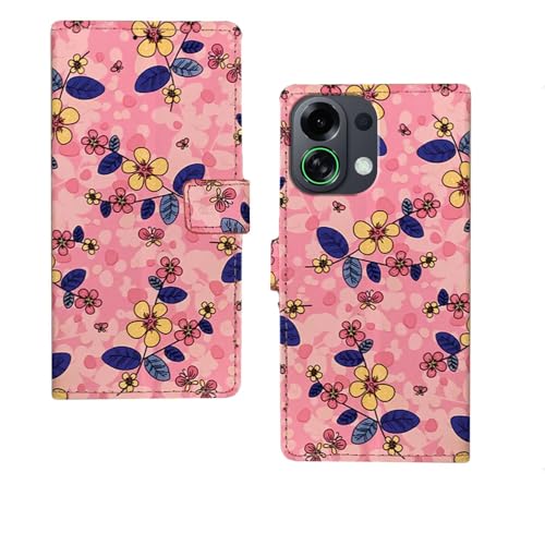Image of amazon basics Oppo K13 Turbo 5G Flip Cover | Card Pockets Wallet & Stand | Flip Cover for Oppo K13 Turbo 5G (Pink Flower)
