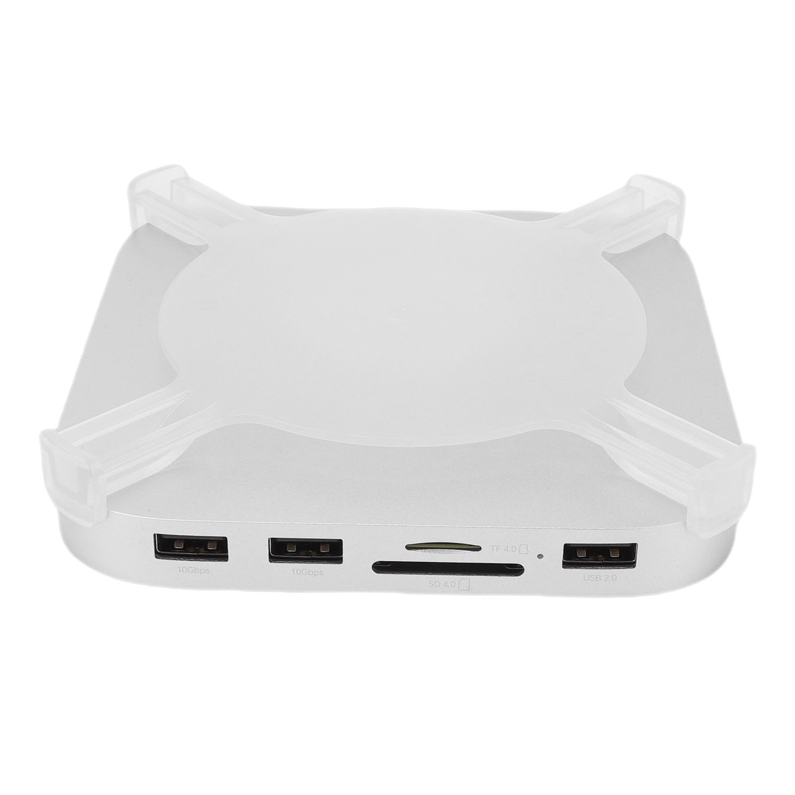 Cosiki Supporto Dock e Supporto per M4 Pro, Hub Multifunzionale con Custodia SSD e Slot per Scheda di Memoria per Soluzioni di Archiviazione Avanzate, Lega di Alluminio, Argento, 5"