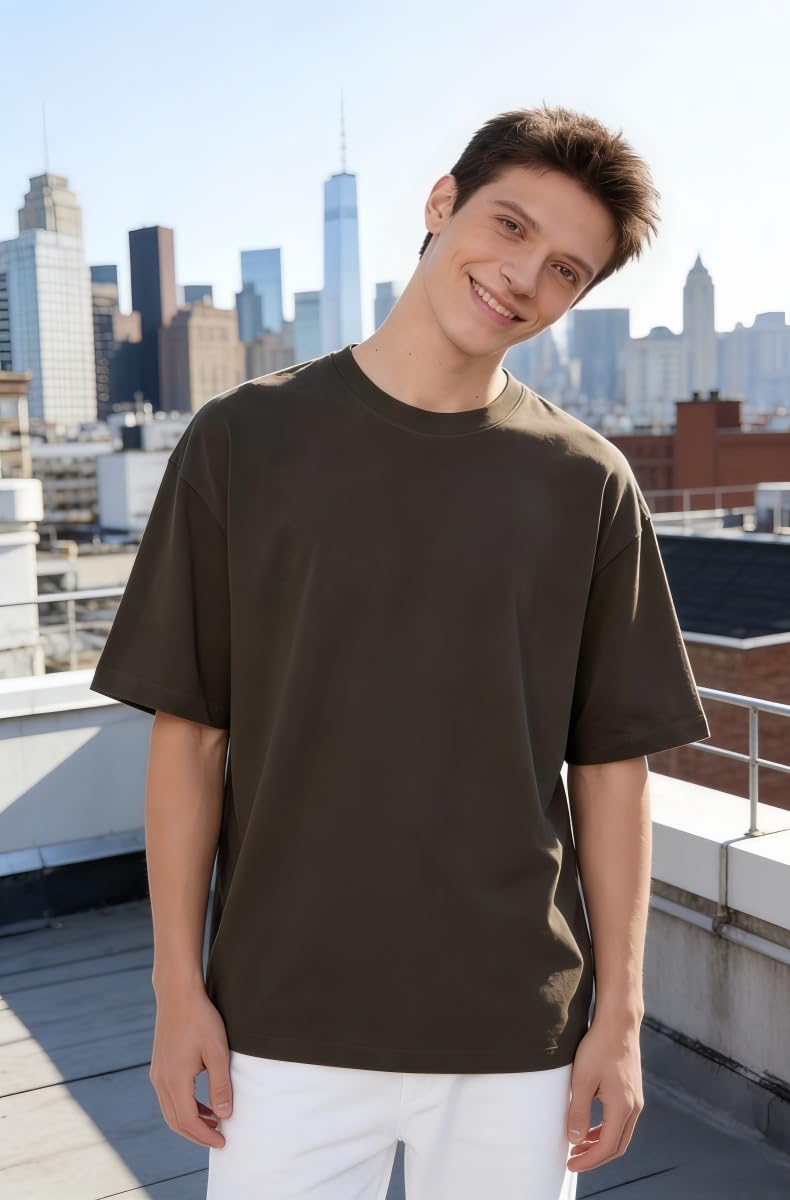 T-shirt oversize da uomo a maniche corte larghe T-shirt basic casual streetwear Tee Top