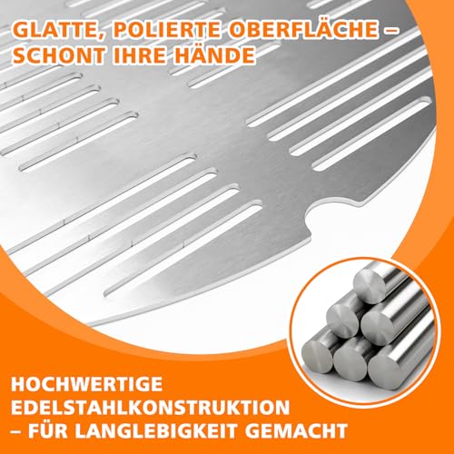 Denmay 7646 Edelstahl Grillroste für Weber Q300, Q320, Q3000, Q3200 Serie, 63,5 x 45,2cm Grillrost Ersatzteile Zubehör 57060001, 586002, 404341 Gasgrills, 2 Stück