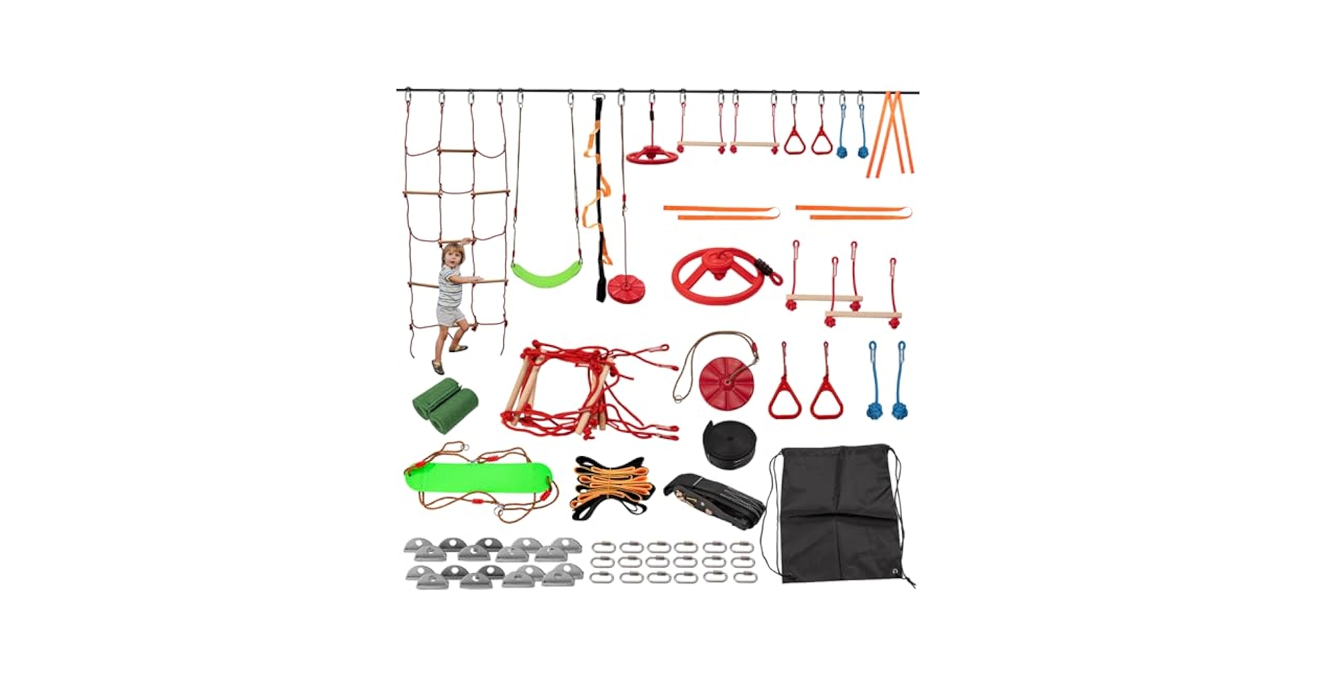 Amazon.com: Slsy 60FT Ninja Warrior Obstacle Course for Kids