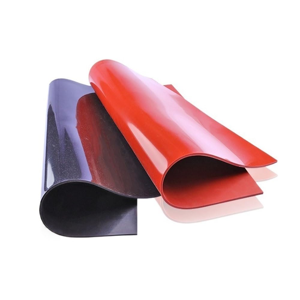 Lastra in Gomma Siliconica 500mm x 500mm, Spessore 6mm Tappetino in Silicone, film di silicone, Guarnizione Resistente alle Alte Temperature per Realizzare Guarnizioni e Tenute(rosso)