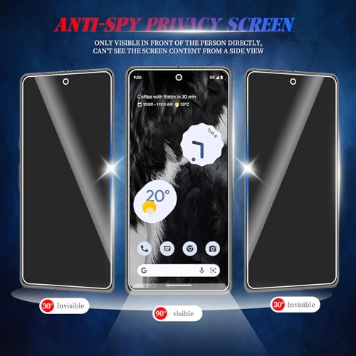 3 Stück Sichtschutz Displayschutz für Google Pixel 7, Anti-Spy Panzer Schutz Glas Folie,9H Härte,Ultrabeständig,Anti-Kratzer,Blickschutzfolie,Sichtschutzfolie Blasenfrei – Bild 5