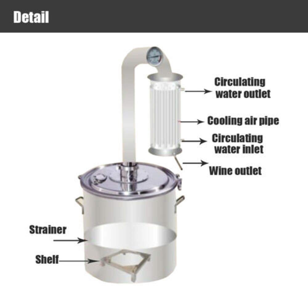 YUEWO 20L-150L Still Alcohol Water Distiller 304 Stainless Steel Wine Making Set