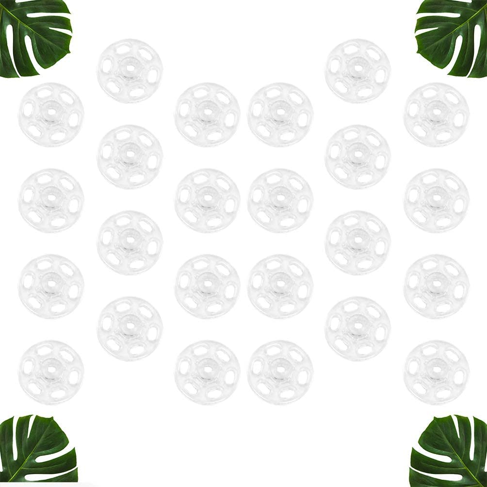 Broches de botón a presión SujetadorSuministros de costura, broches for coser, 1000 piezas de sujetadores a presión de plástico Botones de presión invisibles Botones for costura artesanal Blanco 15 mm