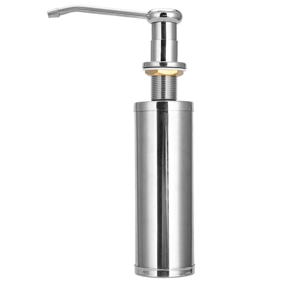 Fdit 300ml Dispenser di sapone in acciaio inossidabile Pompa a mano detergente liquido per lavello da domestica Uso Dispenser di sapone