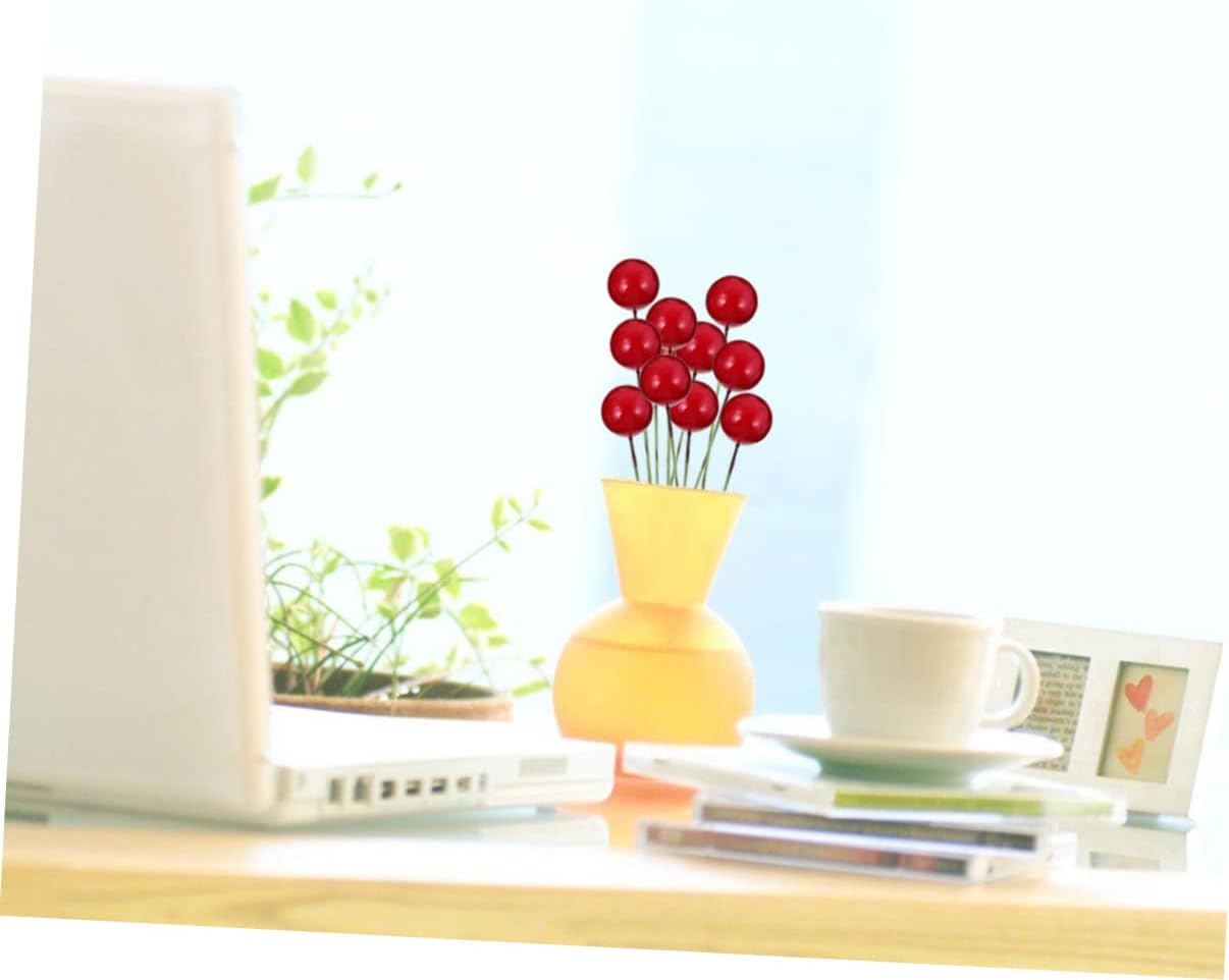 ABOOFAN 1440pcs Red Fruit Craft Accessories Lifelike Artificial Decorative Fruit for Christmas Weddings Showers Home Decor for Photo Props Holiday Events