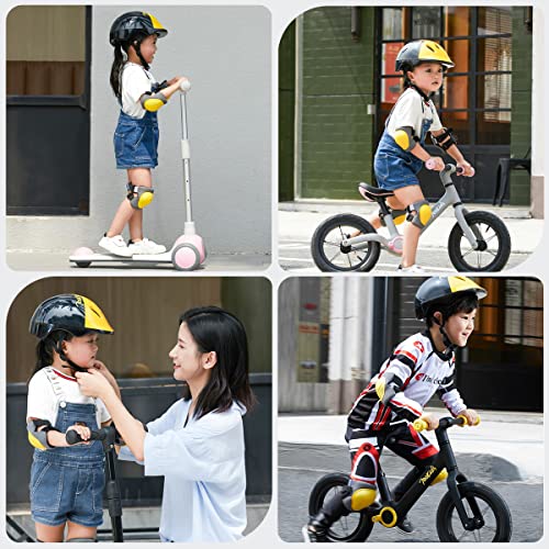 700KIDS Casque Protection Enfants Vélo et 6 pièces Kit de Protection Roller Enfant, Casque Réglable Coudières Genouillère Gants pour Sport Skateboard Roller Patin Trottinette Cyclisme - Image 6