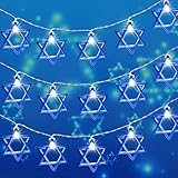 Yayfazy Hanukkah Decorations Star of David String Lights, 9.9ft 20LEDs White Lights Battery Operated with Timer Remote, Hanukkah Gifts for Kids, Friends, Jew,Chanukah Decor for Room Bedroom