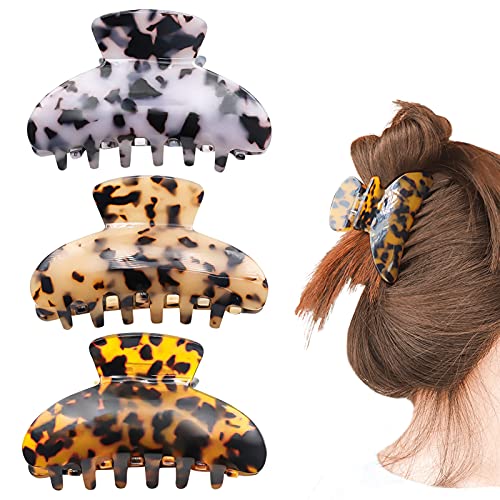 Hair Clips for Women, 3PCS Hair Claw Clips Strong Hold Large Claw Hair Clips for Thick Thin Hair