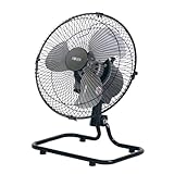 広電(KODEN) 工業扇 据置き型 小型 25cm ブラック アルミ羽根 ラウンドムーブ送風 風量3段階 持ち運び簡単 CFF253DMA