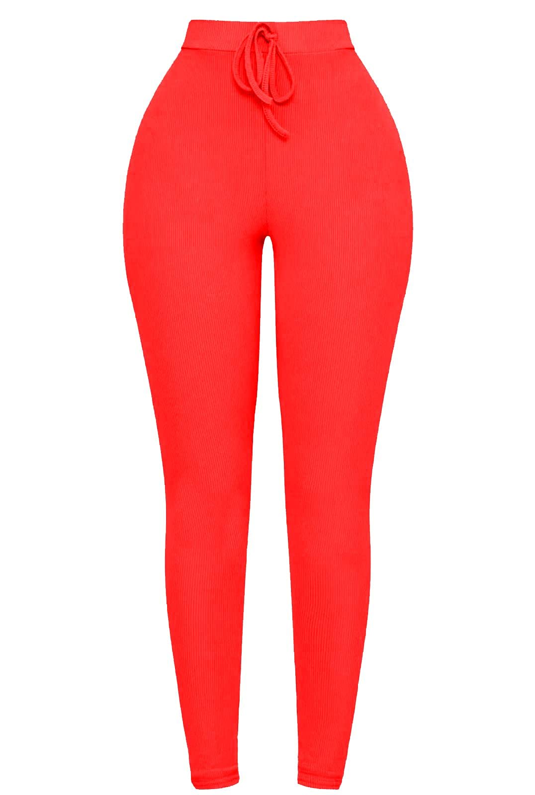 Leggings de cintura alta acanalados para yoga y running urbano en talla 40-42 2