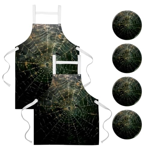 Tablier de cuisine lot de 2 style grunge pour pâtisserie et restaurant