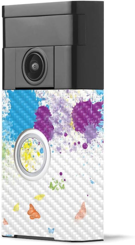 MightySkins Carbon Fiber Skin for Ring Video Doorbell - Bright Smoke | Protective, Durable Textured Carbon Fiber Finish | Easy to Apply, Remove, and Change Styles | Made in The USA
