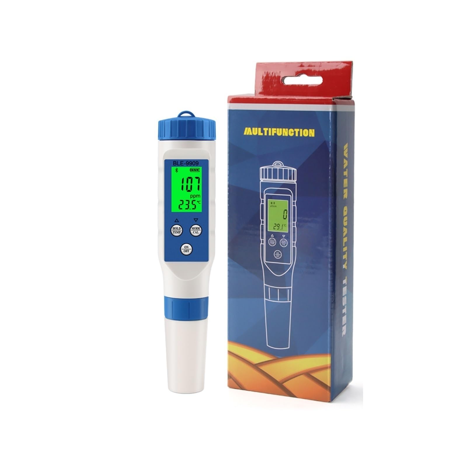 5 in 1 Salinità EC TDS Temp PH Meter Qualità dell'acqua PH Tester Controllo APP for acquario Piscina Fish Tank