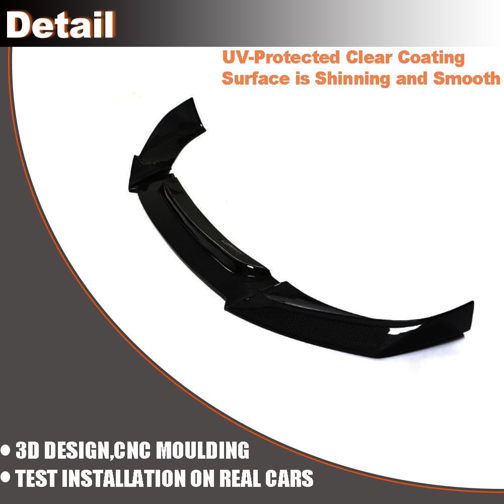 Gloss Black Front Bumper Lip for BMW F16 X6 Standard Bumper 2014-2018 Fiberglass Front Chin Spoiler Splitter Protector (3PCS)