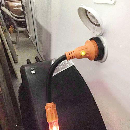 Mictuning 18 Inch 15A Male To 30A Female Heavy Duty Rv Adapter Cord Dogbone Electrical Adapter With Twist Lock, Led Indicator #TOP2