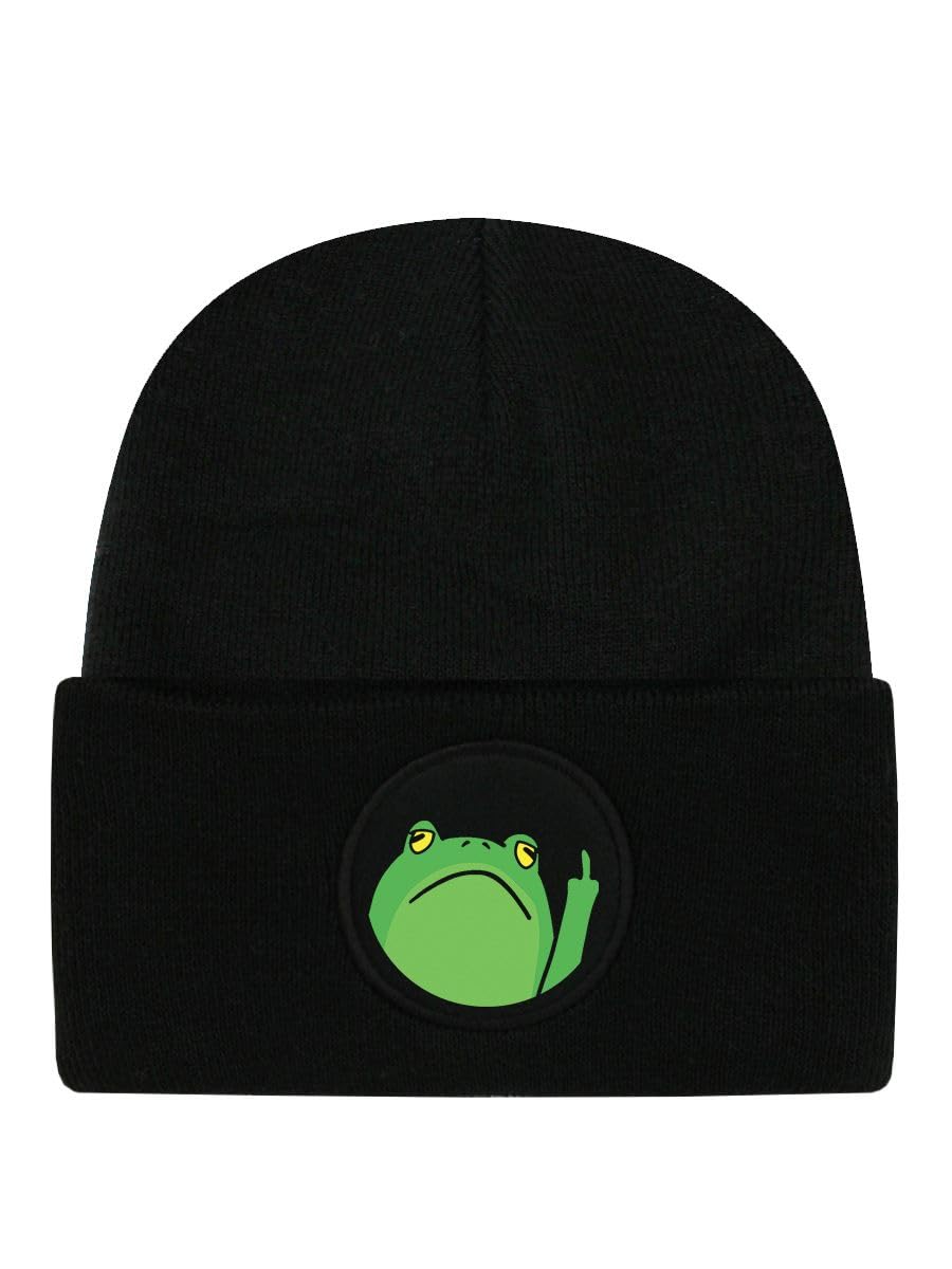 Grindstore Frog Off Black Beanie Hat