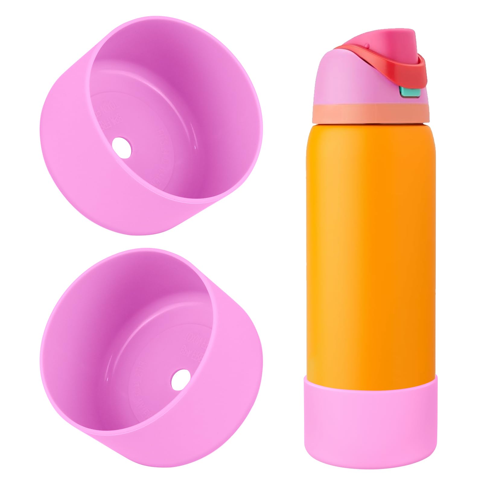 BKBY 2PCS Silicone Water Bottle Boot, Compatible with Owala 24oz 32oz 40oz, Protective Anti-Scratch & Anti-Dent No Noise Sleeve Cover Compatible with FreeSip/Twist/Flip Stainless Steel Water Bottles