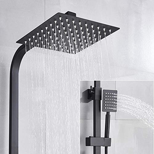 Douche de baignoire thermostatique noire pour une salle de bain moderne et relaxante