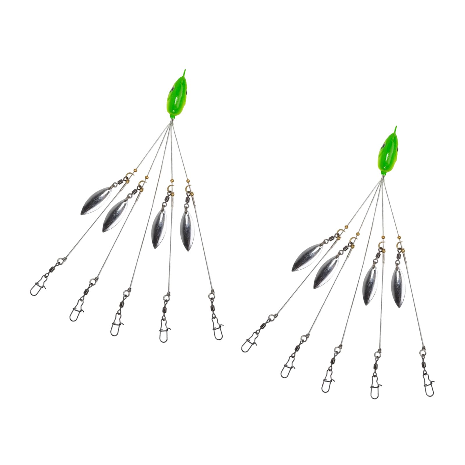 BWANGIAO 2pieces Umbrella Fishing Lures Rigs Attack Roads Runner Baits Sea Fishing Tackle for Freshwater And Saltwater Enduri