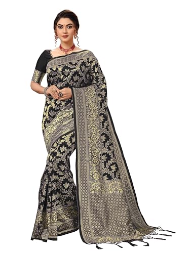 Nivah Fashion Women's Banarasi Art Silk Saree with Blouse Piece(NH.S13-Turquoise)