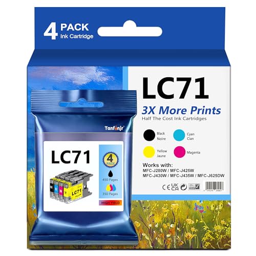 Image of LC71 Ink Cartridge Set 4 /Pack Replacement for Brother LC71 LC75 LC79 XL Ink