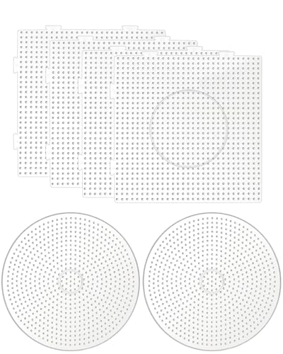 SOVYTH 6 Plantillas de Perlas de Plancha, Placas de Cuentas para Plancha, Plantillas de Cuentas de 5 mm Transparentes Beads para Niños Artesanía