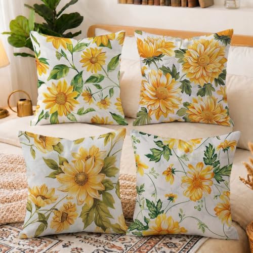 Housses de coussin 60x60cm en velours premium style fleur orange double face - 6