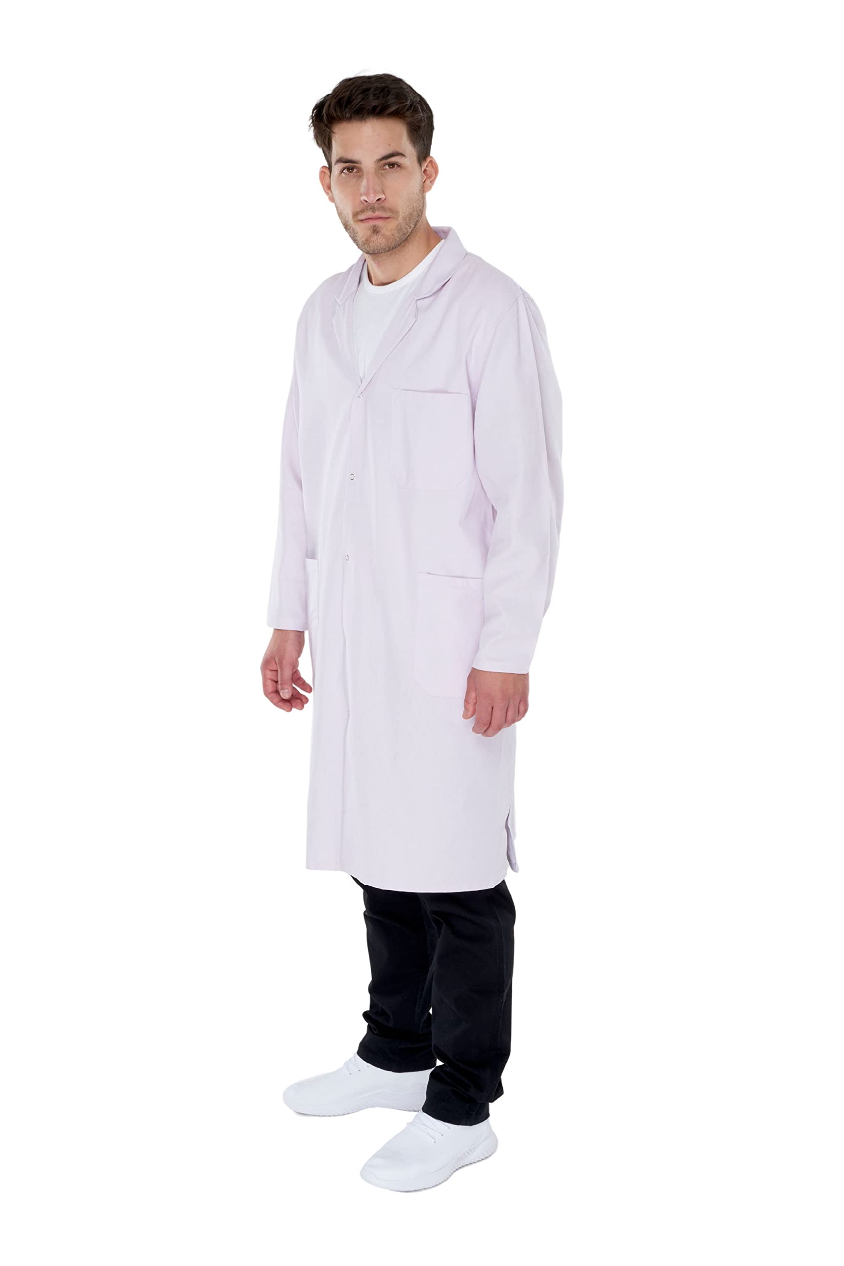 Herren Laborkittel Unisize Baumwolle weiß Labor Kittel Mantel XXS-XXXL