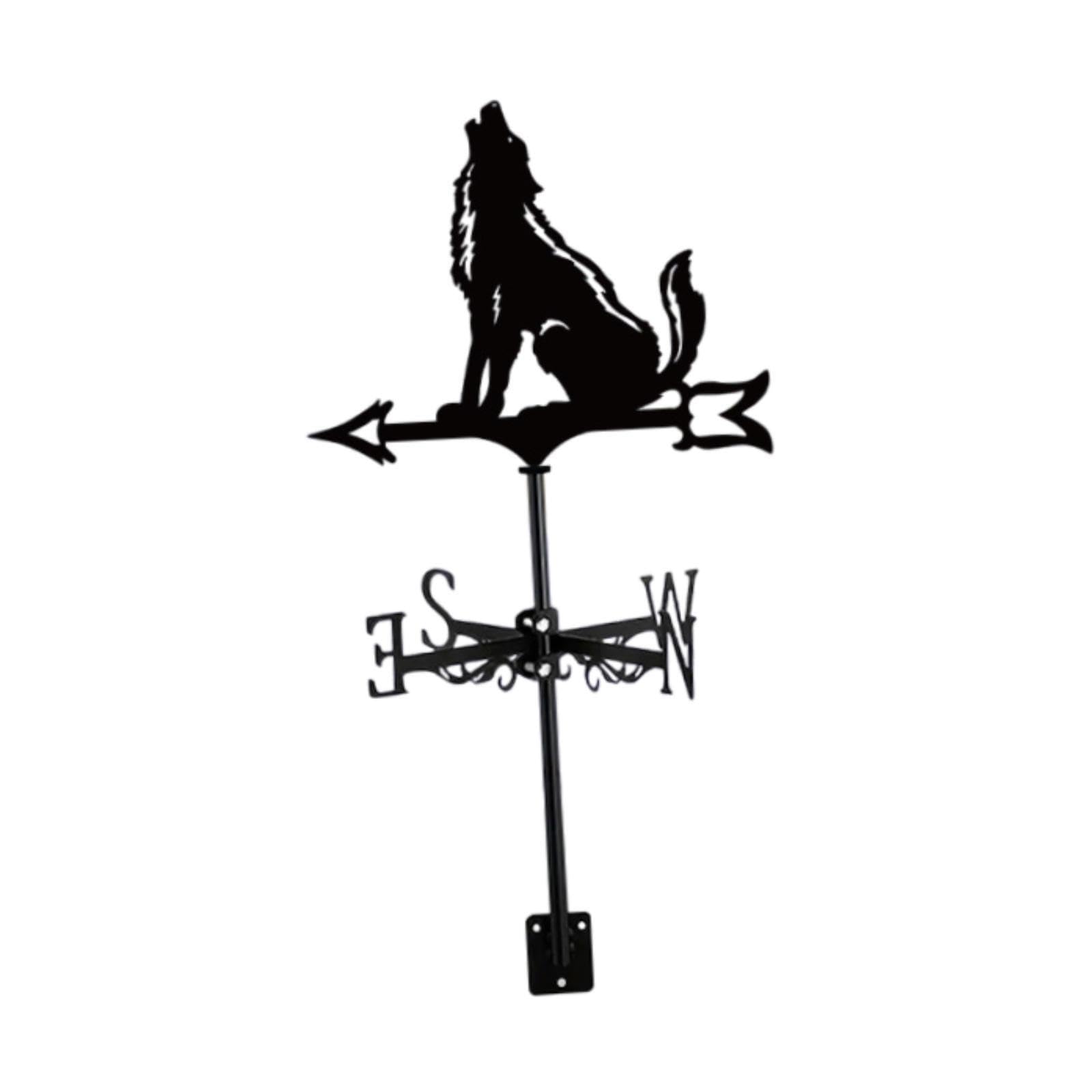 Zambuph Weather Vane Howling Wolf Figurine Roof Garden Decor Features Easy Installation Beautiful Outdoor Measurement Tool Weathercock Farmhouse Fence Wind