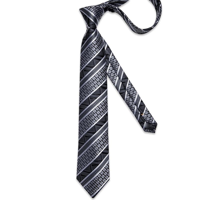 Set de corbatas clásicas con rayas y flores para hombres miniatura 3