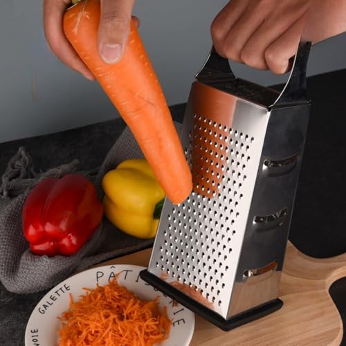 Rallador de 4 caras con mango de madera y acero inoxidable miniatura 5