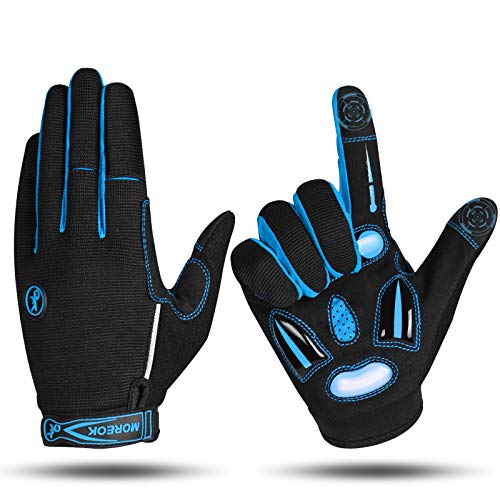 MOREOK Cycling Gloves Full Finger Winter Bike Gloves 5MM SBR+Liquid Gel Padded Anti-Slip Shock-Absorbing Touchscreen Gloves Bicycle Gloves for Men Women Blue-M MOREOK Cycling Gloves Full Finger Winter Bike Gloves 5MM SBR+Liquid Gel Padded Anti-Slip Shock-Absorbing Touchscreen Gloves Bicycle Gloves for Men Women Blue-M