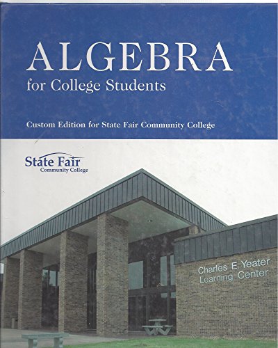 Algebra for College Students, Custom Edition fo... B00UZHYD8S Book Cover