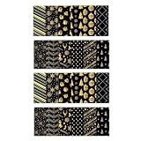 Porceosy Suministros para hacer tarjetas, manualidades para la temporada de vacaciones, juego de 24 piezas de Navidad, negro, dorado, álbum de recortes, almohadilla de papel de doble cara, cartulina