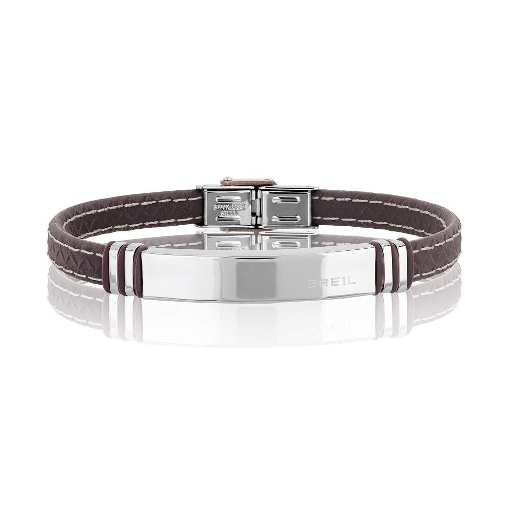 BreilMen's Savage Collection Bracelet - Steel and Silicon Band - 22 cm