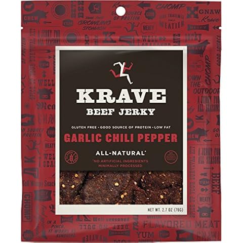 KRAVE Jerky Beef, Garlic Chili Pepper, 2.7 Ounce Cover