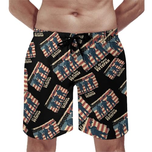 U.S Air-Force Army Men's Swim Trunks Quick Dry Board Shorts Hawaiian Beach Shorts With Pocket