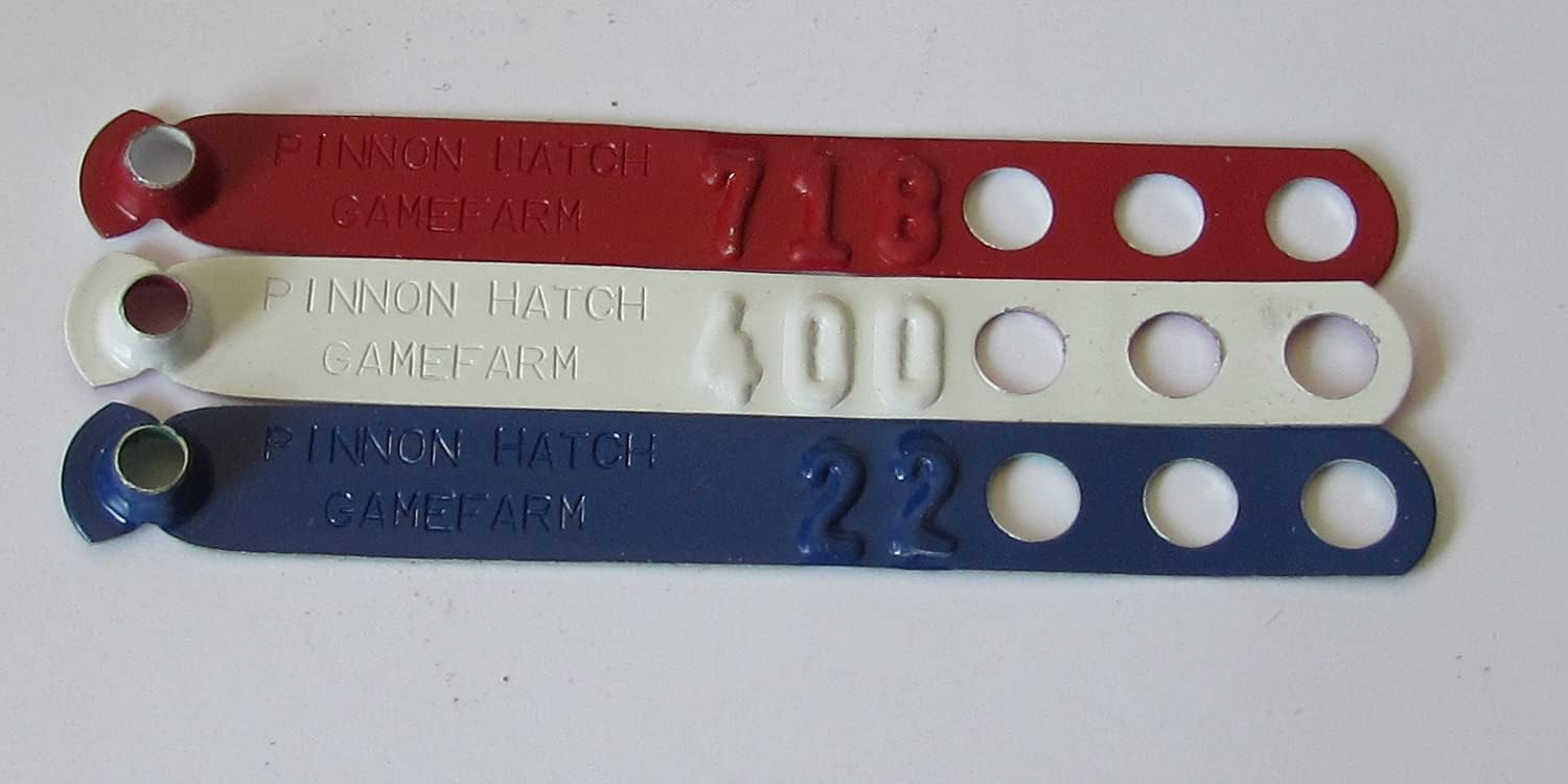 Pinnon Hatch Farms Leg Bands Custom Stamped Aluminum Chicken Poultry Duck Peacock Leg Rings Identification Tags (100, White)