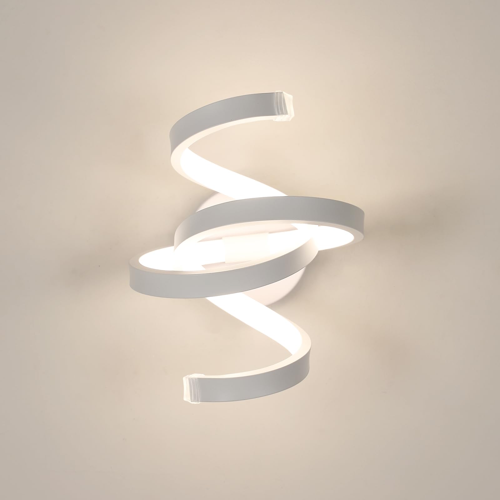 Goeco LED Wall Light Indoor 20 W 2200 LM Modern Wall Lamp LED Creative Aluminium White Curved Design Wall Lighting for Bedroom Corridor Living Room Stairs Neutral Light 4500 K