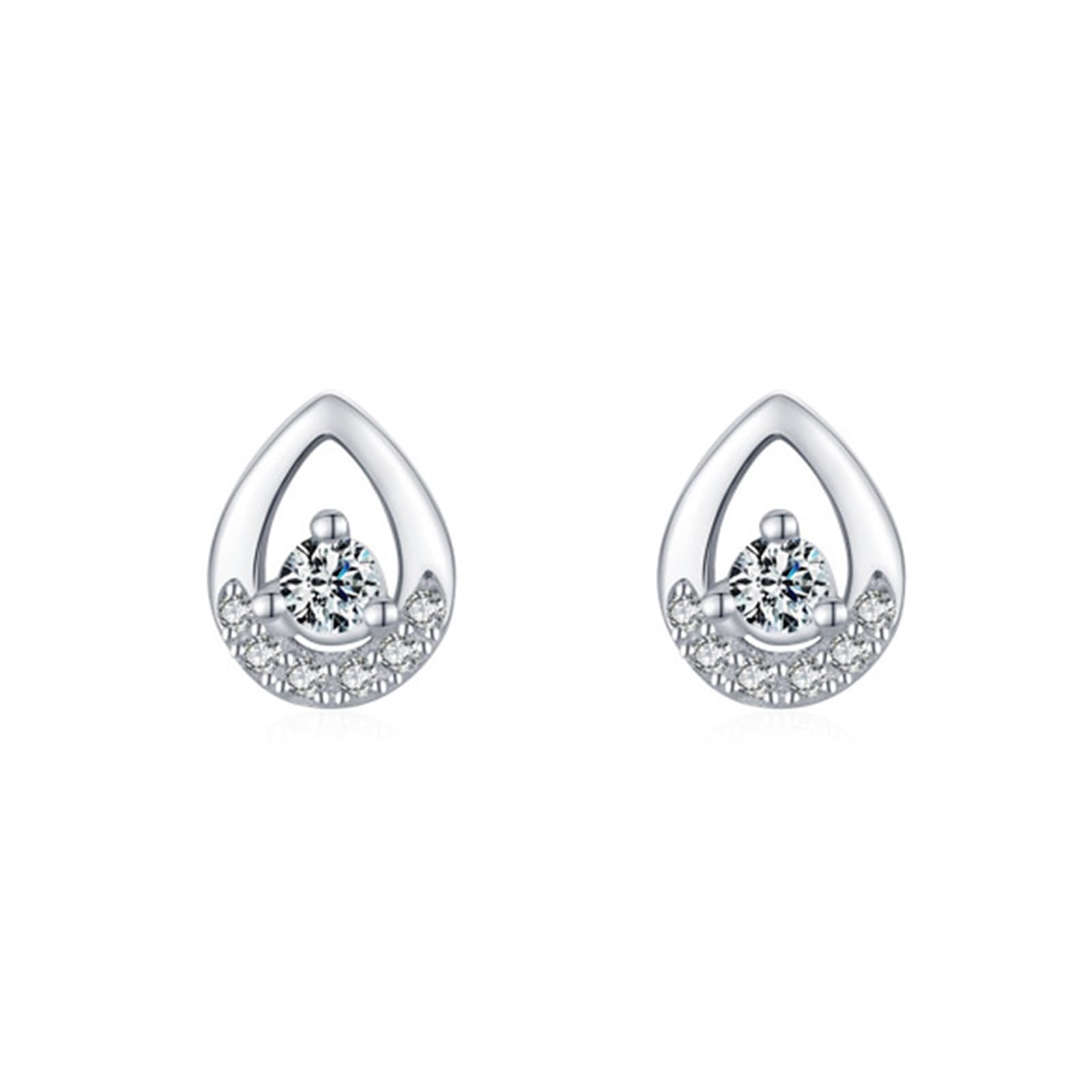 Kolczyki sztyfty białe złoto 750 585 375 damskie kolczyki damskie puste krople z okrągłymi kolczykami Moissanite kolczyki na sztyfcie prawdziwa biżuteria ślubna dla panny młodej, białe złoto