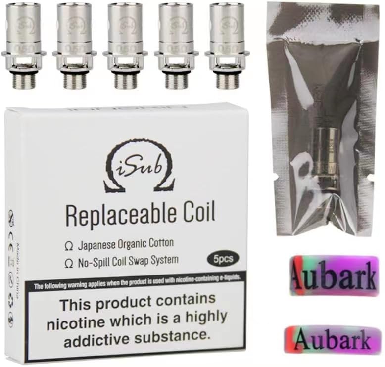 Innokin iSub Replaceable Coil for innokin 0.5ohm, Works for iSub G B S V Apex Mini VE Tank, Atomizer CoolFire IV 4 Plus CoolFire IV TC 100W SMARTBOX Starter Kit Pack of 5